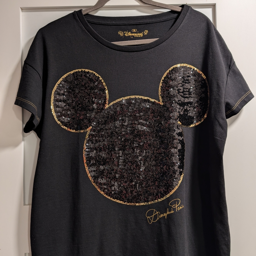Disney Black Sequin Disney T-Shirt